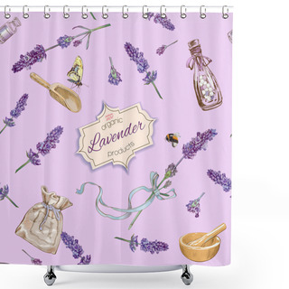 Personality  Lavender Natural Cosmetics Pattern Shower Curtains