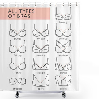 Personality  Types Of Bras Shower Curtains