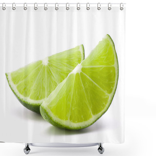 Personality  Citrus Lime Fruit Segment Isolated On White Background Cutout Shower Curtains