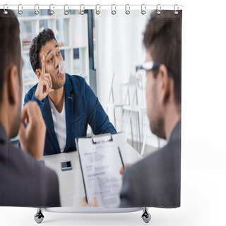 Personality  Businessmen At Job Interview  Shower Curtains