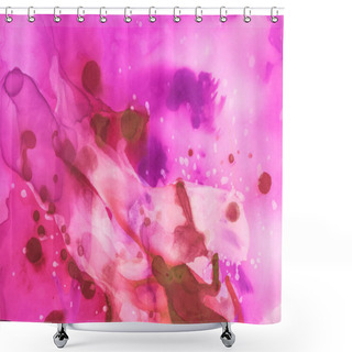 Personality  Beautiful Violet And Red Splashes Of Alcohol Inks As Abstract Background Shower Curtains