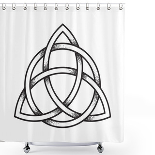 Personality  Triquetra Or Trinity Knot. Hand Drawn Dot Work Ancient Pagan Symbol Of Eternity And Trinity Isolated Vector Illustration. Black Work, Flash Tattoo Or Print Design Shower Curtains