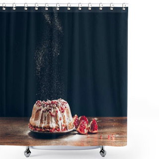 Personality  Christmas Cake With Pomegranate  Shower Curtains