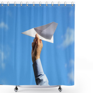 Personality  Paper Airplane Launch Shower Curtains