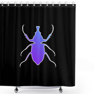 Personality  Animal Longhorned Insect Shape Blue Gradient Vector Icon Shower Curtains