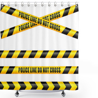 Personality  Police Tape Line Shower Curtains