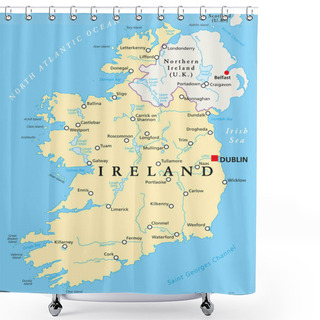 Personality  Ireland Political Map Shower Curtains