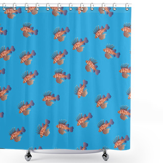 Personality  Illustration Of Volitan Lionfish Shower Curtains