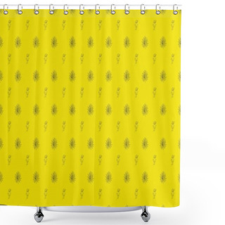 Personality  Colored Background With Different Accessories Shower Curtains