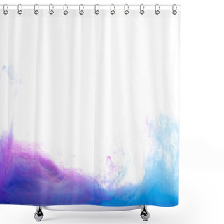 Personality  Blue And Purple Paint In Water, Isolated On White Shower Curtains