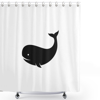 Personality  Set Of Whales Logo Vector Icon Illustration Concept Shower Curtains