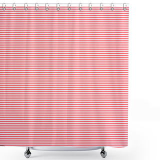 Personality  Striped Horizontal Red And White Pattern Texture Shower Curtains