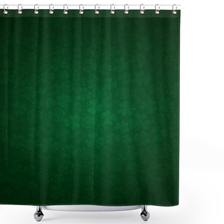 Personality  Green Background With Shamrocks, Vector Illustration Shower Curtains