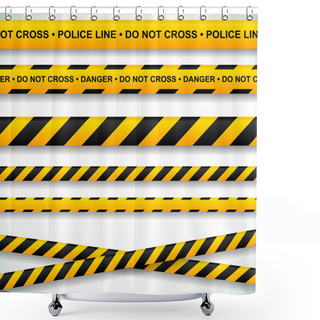 Personality  Police Line And Danger Tapes Shower Curtains