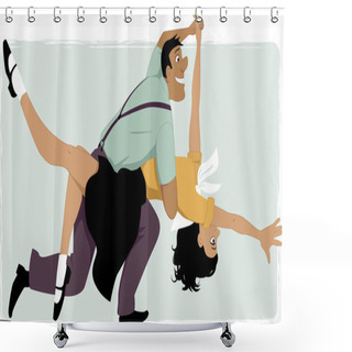 Personality  Swing Dancing Shower Curtains