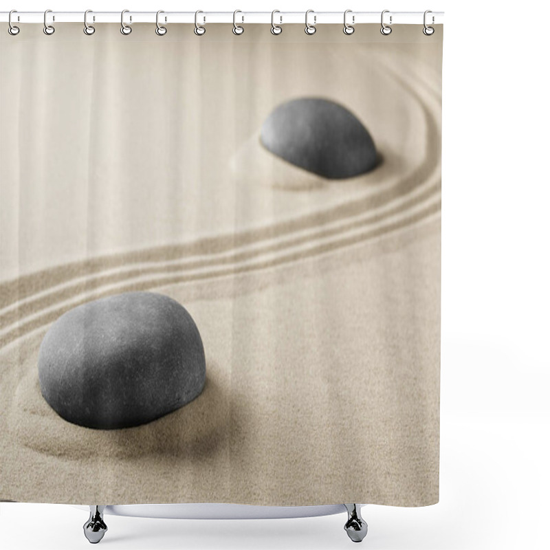 Personality  zen stone garden with meditation stone shower curtains