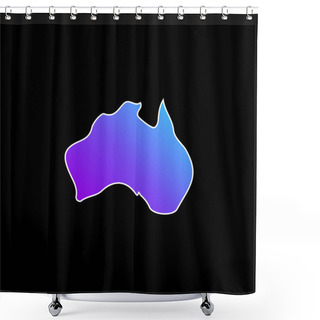 Personality  Australia Blue Gradient Vector Icon Shower Curtains