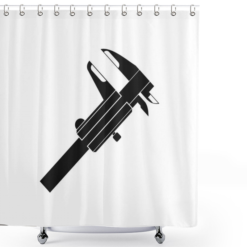 Personality  Calipers Icon In Simple Style Shower Curtains