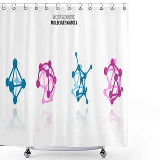 Personality  Molecule Icons Set Shower Curtains