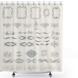 Personality  Collection Of Calligraphic Elements Shower Curtains