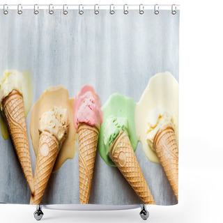 Personality  Ice Cream Cones Of Different Flavors Shower Curtains