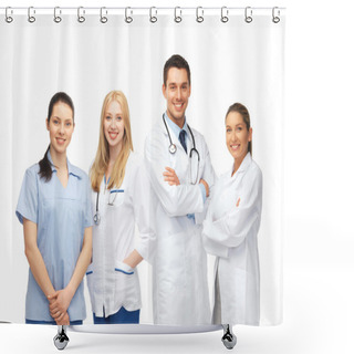 Personality  Young Team Or Group Of Doctors Shower Curtains