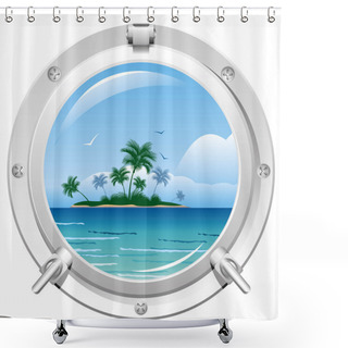 Personality  Porthole With Sea View Shower Curtains