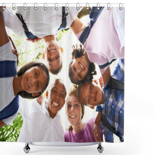 Personality  They Love School. Cropped Shot Of Elementary School Kids. Shower Curtains