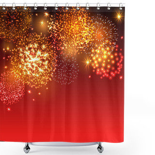 Personality  Vector Illustration Of Fireworks. Shower Curtains