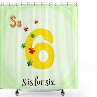Personality  Flashcard Letter S Is For Six Shower Curtains