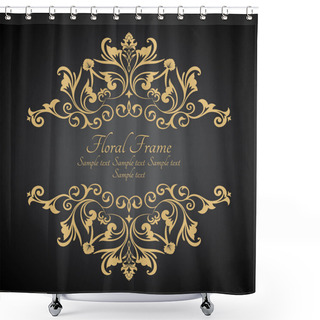 Personality  Floral Ornate Frame With Place For Text Shower Curtains