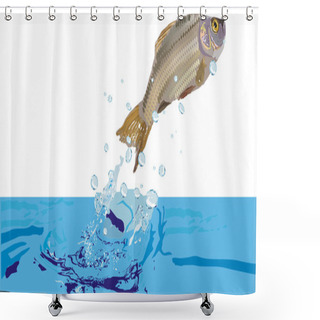 Personality  Illustration With Fish Shower Curtains