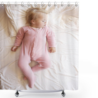 Personality  Young Girl Sleeping In Bed Shower Curtains