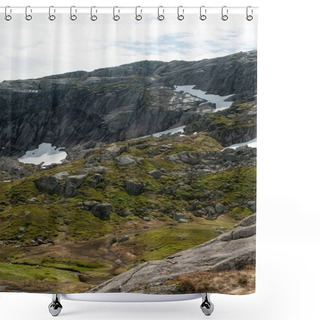 Personality  Rocky Mountains In Norway Shower Curtains