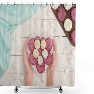 Personality  Heart Shaped Marshmallows Shower Curtains
