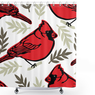 Personality  Birds Collection Cardinal Background Shower Curtains