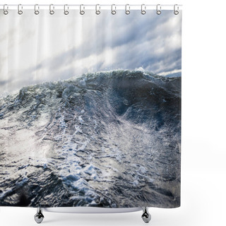 Personality  Winter Sailing. Cold Blue Sea At Sunset. Waves And Clouds, Norway Shower Curtains