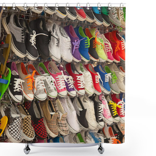 Personality  Colorful Leather Shoes Shower Curtains