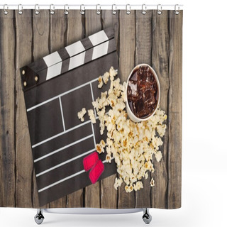 Personality  Film Clipper, Popcorn And Lemonade In Cup Shower Curtains