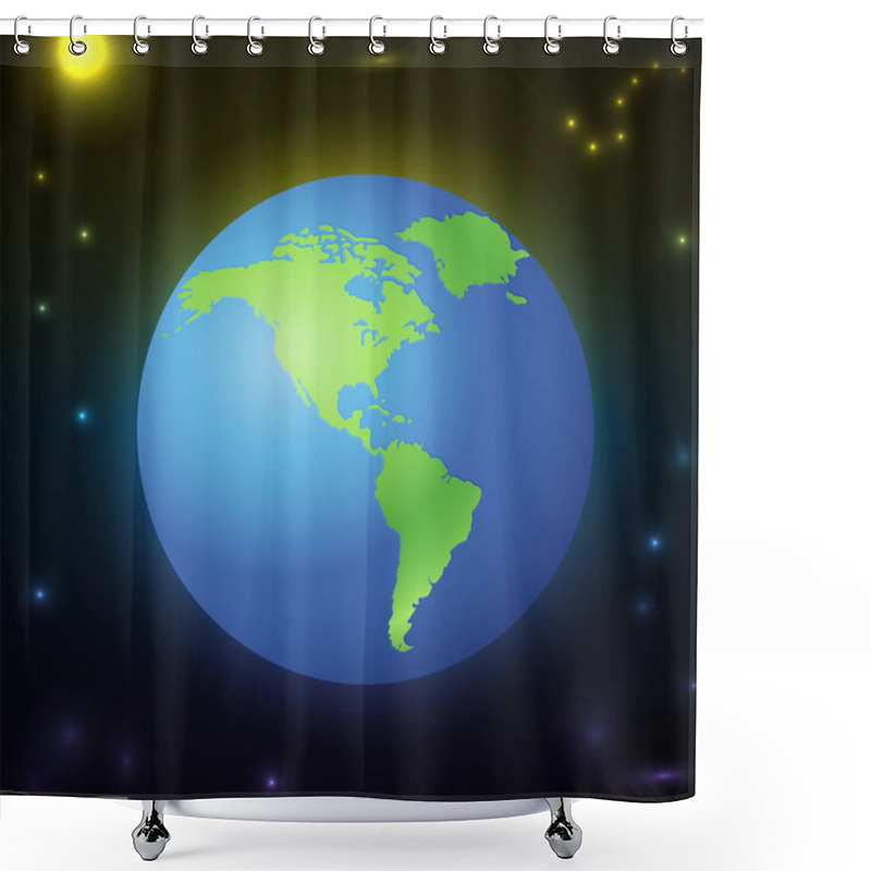 Personality  Earth Icon,  Vector Illustration   Shower Curtains