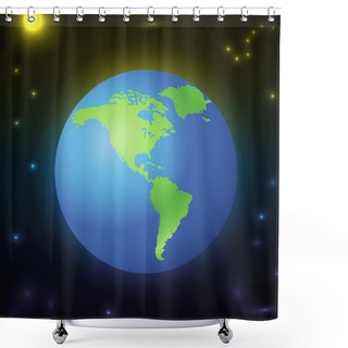 Personality  Earth Icon,  Vector Illustration   Shower Curtains