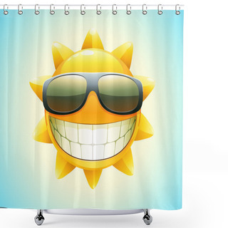 Personality  Happy Summer Sun Shower Curtains