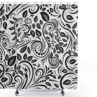 Personality  Abstract Seamless Pattern Of Intertwining Floral Ornaments Shower Curtains
