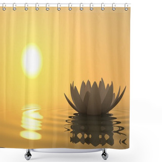 Personality  Zen Flower Lotus On Sunset Shower Curtains