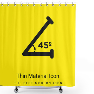 Personality  Acute Angle Of 45 Degrees Minimal Bright Yellow Material Icon Shower Curtains