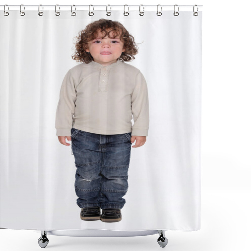 Personality  Little Boy Sticking Tongue Out Shower Curtains