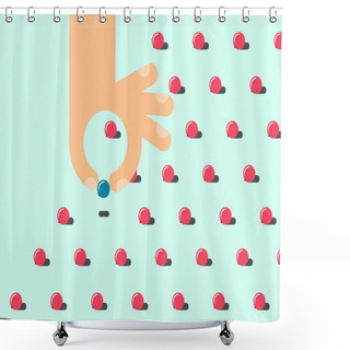 Personality  Flat Illustration Of Perfectionism Shower Curtains