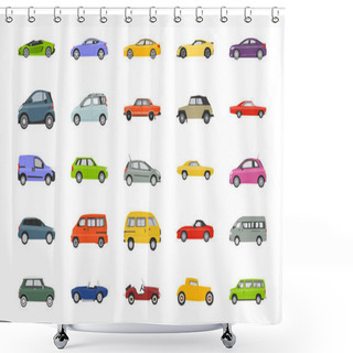 Personality  Best Cars Flat Icons Shower Curtains