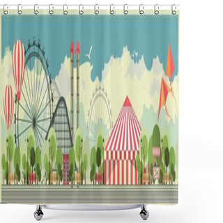 Personality  Carnival City Park Shower Curtains