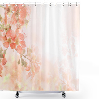 Personality  Abstract Soft Sweet Orange Flower Background Shower Curtains